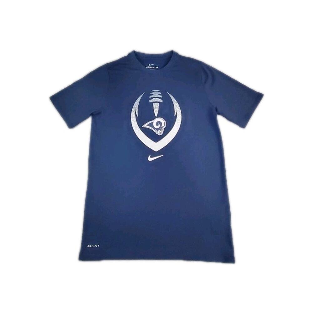 Nike Tee LOS ANGELES RAMS Size L 14/16 Youth NFL T-Shirt Blue Dri-Fit C32